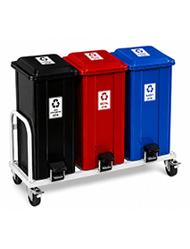 BAK 133 Metal Tabanlı Pedallı Üçlü Ayrışım Kovası 75 Lt