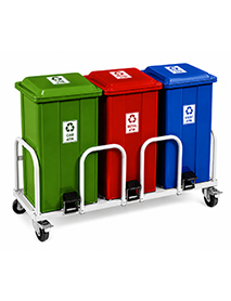 BAK 136 Metal Tabanlı Pedallı Üçlü Ayrışım Kovası 130 Lt