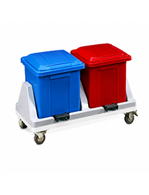 BAK 102 Plastik İkili Pedallı Atık Ayırma Kovası 2x30 Litre