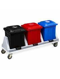 BAK 103 Plastik Üçlü Pedallı Atık Ayırma Kovası 3x30 Litre