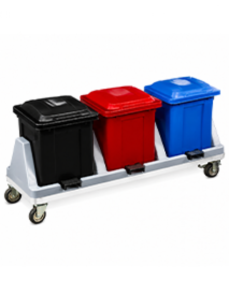 BAK 103 Plastik Üçlü Pedallı Atık Ayırma Kovası 3x30 Litre