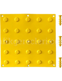 30x30 cm Sarı Termoplastik Poliüretan (TPU) Uyarıcı Yüzey (Ekonomik) + 5 Adet Kama Vida 30x30 cm Sarı Termoplastik Poliüretan (TPU) Uyarıcı Yüzey (Ekonomik) + 5 Adet Kama Vida