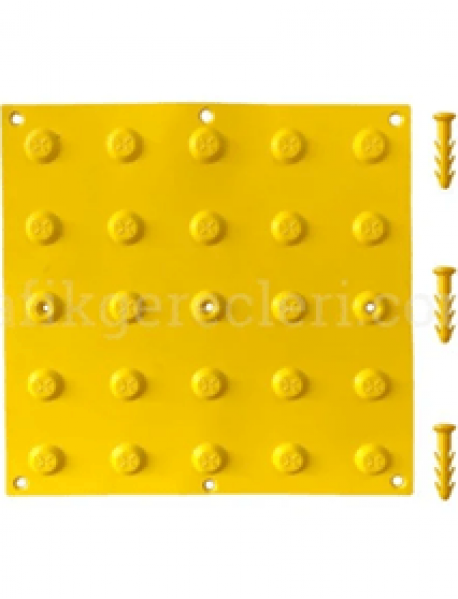 30x30 cm Sarı Termoplastik Poliüretan (TPU) Uyarıcı Yüzey (Ekonomik) + 5 Adet Kama Vida