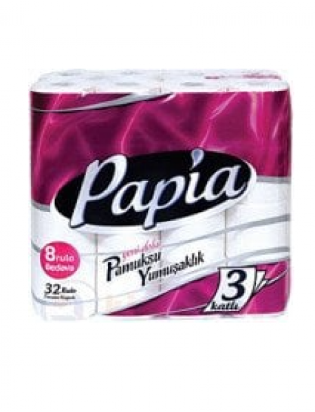 Papia Tuvalet Kağıdı 3 Katlı 32'li Papia Tuvalet Kağıdı 3 Katlı 32'li