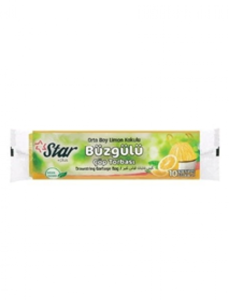 Büyük Boy Limon Kokulu Büzgülü Çöp Torbası Büyük Boy Limon Kokulu Büzgülü Çöp Torbası